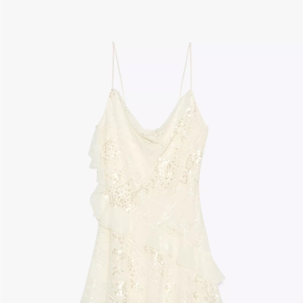 Zara White Sequin Wedding Dress